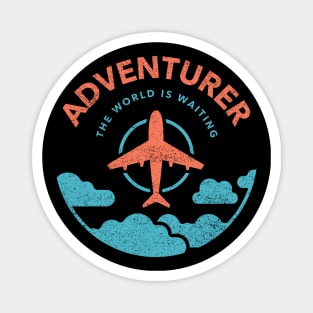 Adventurer The World Is Waiting Gift For Travelers Plane Magnet